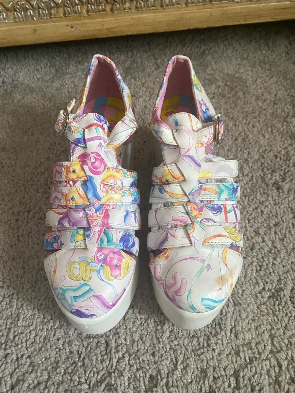 Iron Fist My little pony Multi-Color Printed platform sandals size 6 US